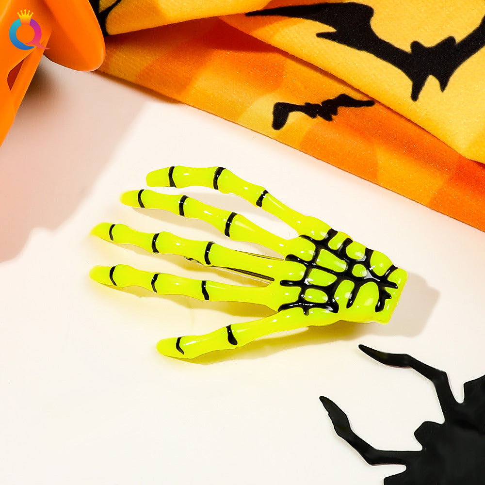 Wholesale Halloween Horror Ghost Claw Skeleton Hand Side Hair Clips